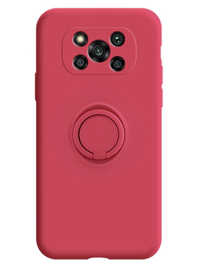 适用小米pocox3手机壳poco x3 NFC新款液态硅胶5g镜头全包防摔软壳x3pro指环支架保护套简约男女磁吸超薄外壳
