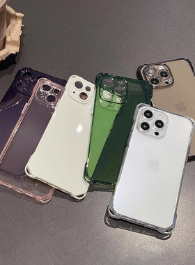 适用苹果14手机壳iphone13promax四角防摔16e透明16pro硅胶por软壳plus全包15PM可挂绳12简单promaxs男女ip11