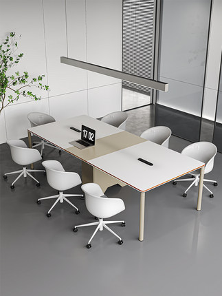 会议桌长桌子长方形洽谈桌椅组合大小型长条桌工业风办公桌工作台