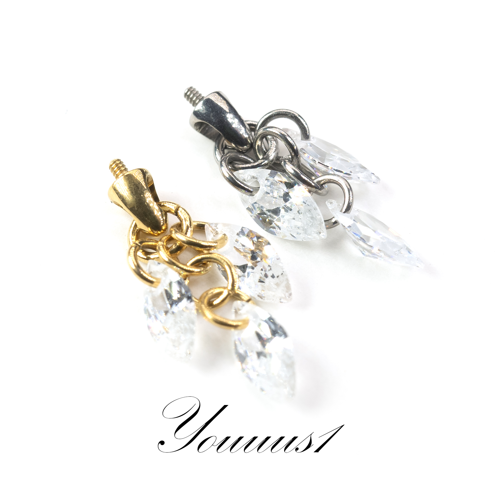 垂感超闪锆石麦穗耳钉