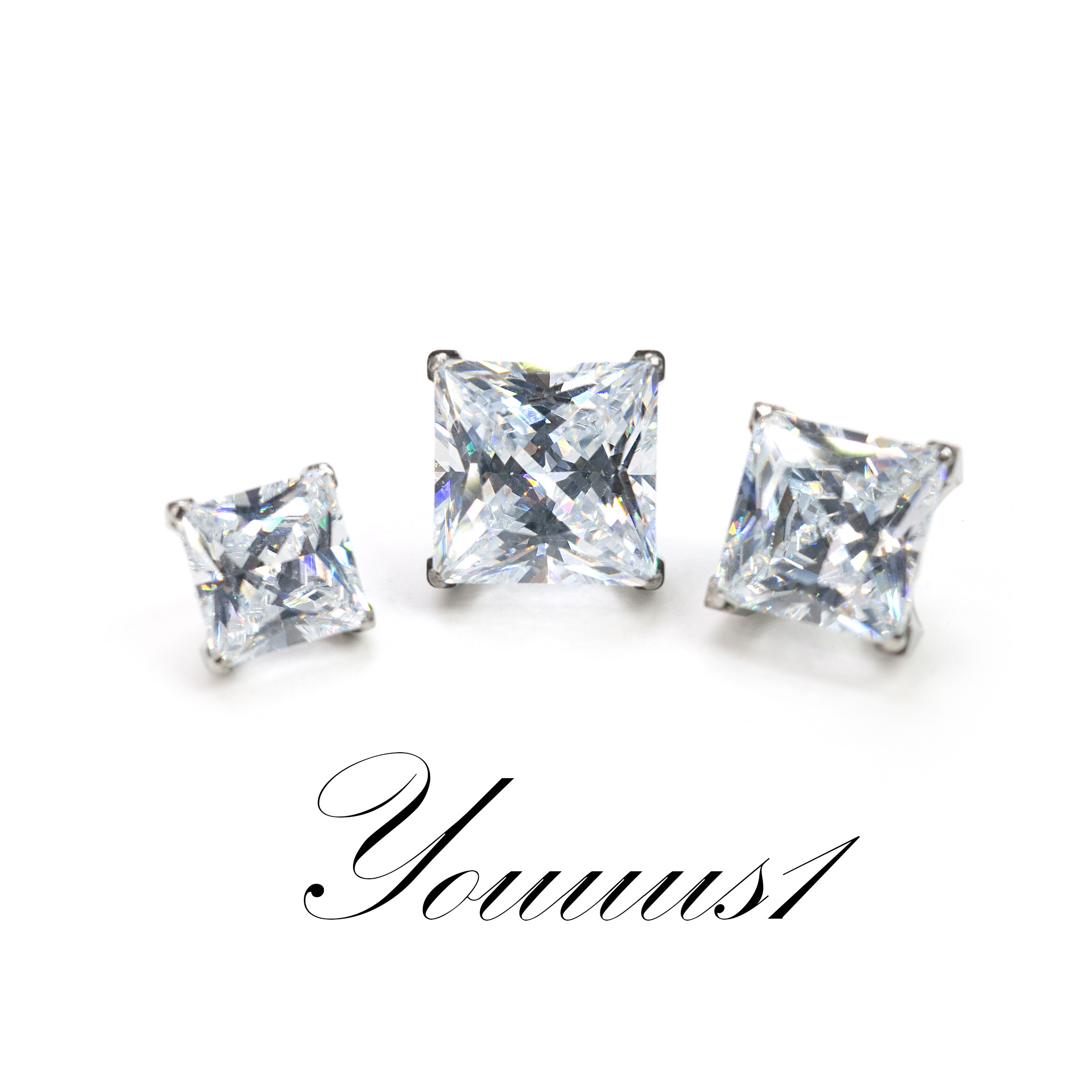 Youuus1 钛合金耳钉8A超闪方钻弧形底抓镶高抛光植入材质f136热销,饰品/流行首饰/时尚饰品新,耳钉,淘宝优惠券,粉丝福利购,淘宝优惠卷