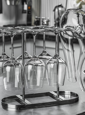 红酒杯套装家用水晶玻璃葡萄酒高脚杯子醒酒器一体架轻奢高档酒具