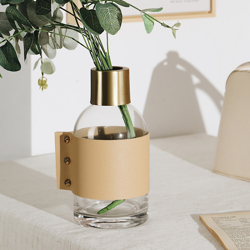 花瓶玻璃ins风北欧小口径插干花干树枝餐桌养花瓶子器皿摆件个性