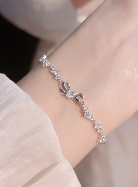 s925纯银蝴蝶结手链女生轻奢