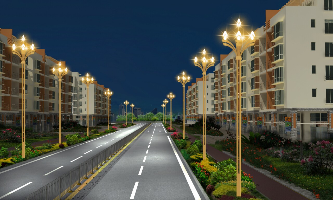 路灯设计户外景观路灯定制公园道路灯杆园林小区高杆灯路灯效果图