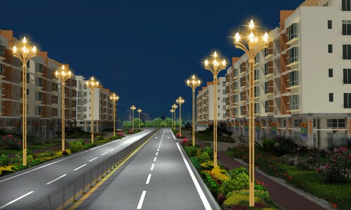 路灯设计户外景观路灯定制公园道路灯杆园林小区高杆灯路灯效果图