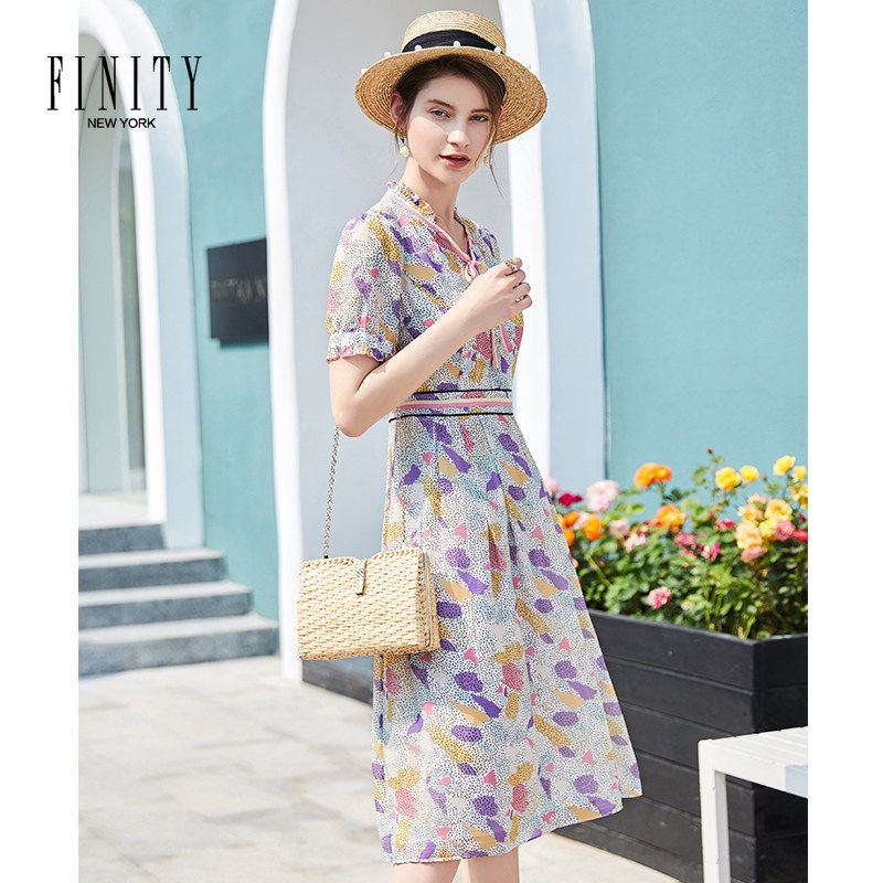 FINITY夏装新款女流行夏天收腰仙女裙子显瘦雪纺小清新连衣裙怎么样,好用不?