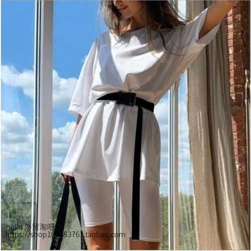 Loose T-shirt + pants summer ladies sports and leisure suit