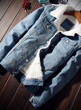 Men winter jacket man youth thicken warmth denim coats暖外套