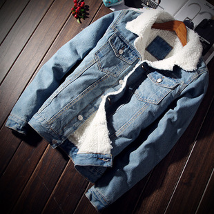 Men winter jacket man youth thicken warmth denim coats暖外套