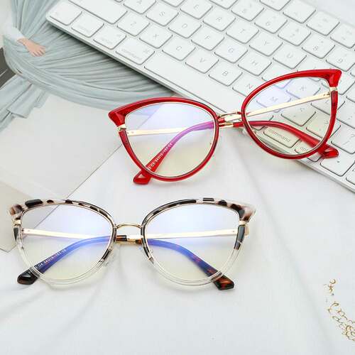 猫眼防蓝光镜平光镜女cat eye glasses frame for women очки