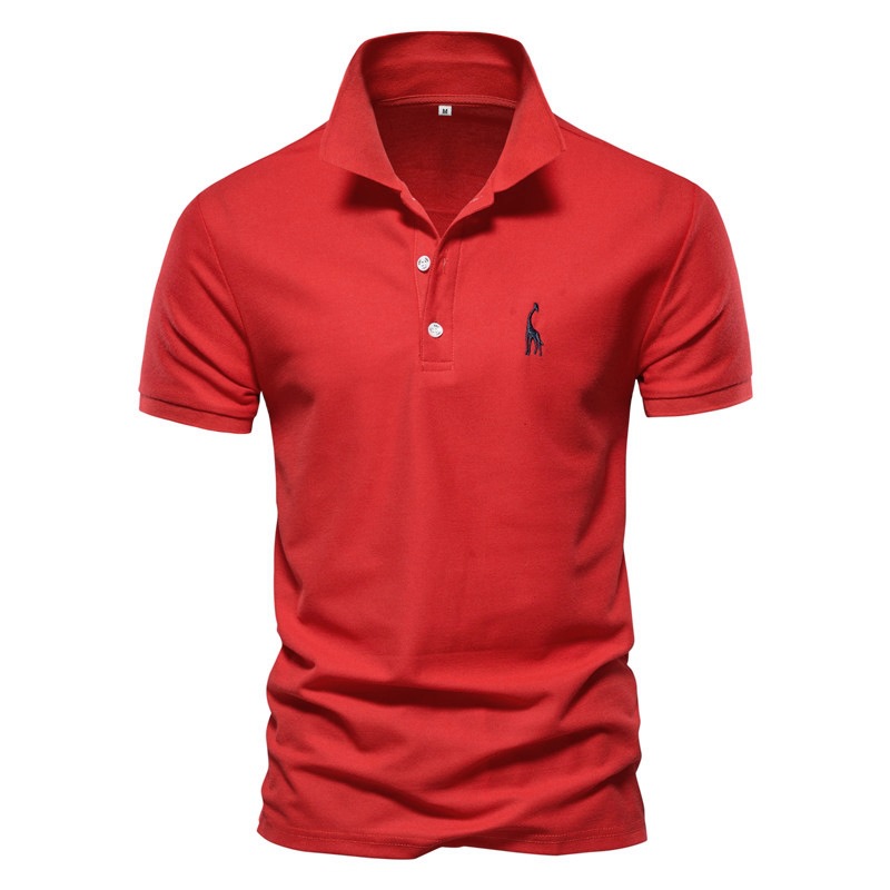 Cotton Polo Shirts for Men Casual Summer Color Slim Fit Tees