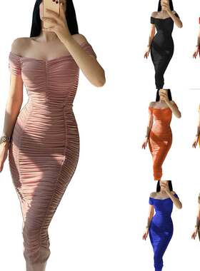 S-3xl Summer Ladies full shoulder MM Dress大码夏季连衣裙女