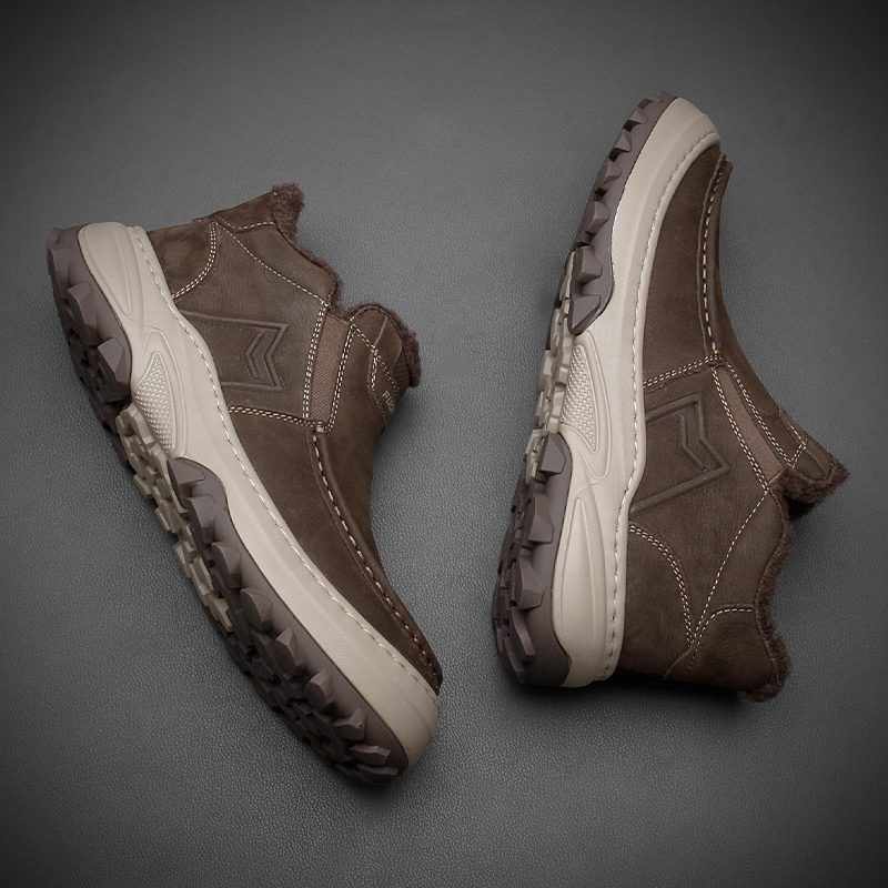 加绒保暖时尚真皮雪地靴