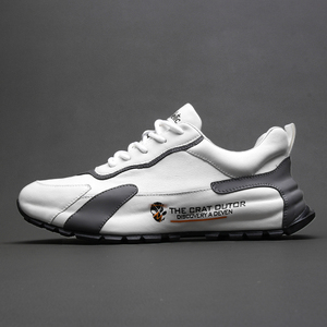 男鞋秋季真皮老爹鞋男厚底增高运动休闲鞋潮流板鞋百搭乐福小白鞋