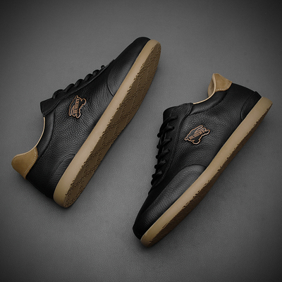 欧洲站男鞋真皮时尚休闲板鞋