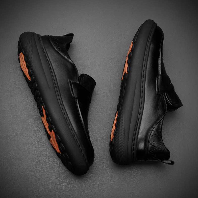 欧洲站男鞋真皮休闲皮鞋男简约百搭轻便通勤皮鞋懒人一脚蹬乐福鞋,流行男鞋,乐福鞋（豆豆鞋）,淘宝优惠券,粉丝福利购,淘宝优惠卷