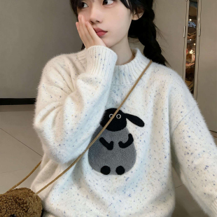 毛衣女秋冬2026新款学院风初中高中学生大童半高领宽松内搭打底衫