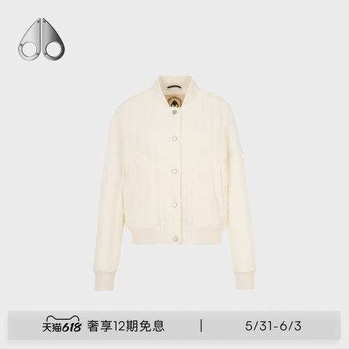 MOOSE KNUCKLES FAIRHAVEN女士简约竖纹绗缝夹克外套