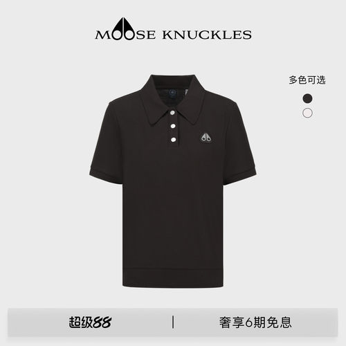 MOOSE KNUCKLES 女士经典LOGO翻领休闲小剪刀短袖POLO衫