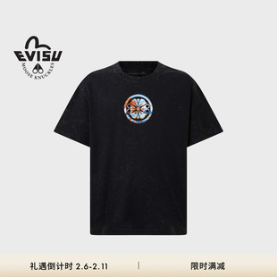 [秋冬新品]MOOSE KNUCKLES X EVISU联名男女同款刺绣宽松短袖T恤
