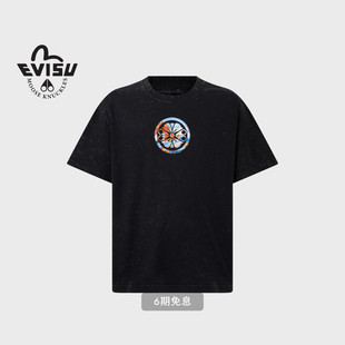 KNUCKLES MOOSE 秋冬新品 T恤 EVISU联名男女同款 刺绣宽松短袖