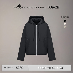 [奢享8折]MOOSE KNUCKLES 女士假两件小剪刀连帽鸭绒羽绒服