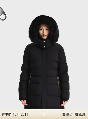 [秋冬新品]MOOSE KNUCKLES 女士金标长款连帽鹅绒小剪刀羽绒服