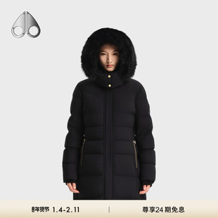 [秋冬新品]MOOSE KNUCKLES 女士金标长款连帽鹅绒小剪刀羽绒服