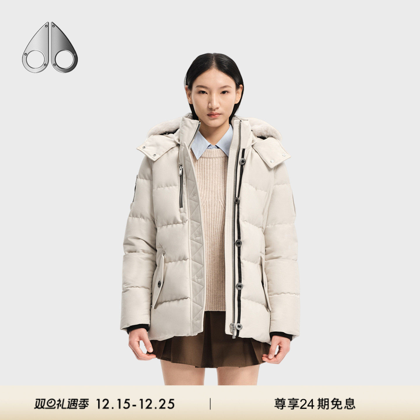 【秋冬新品】MOOSE KNUCKLES 3Q经典 JACKET 女士鹅绒毛领羽绒服