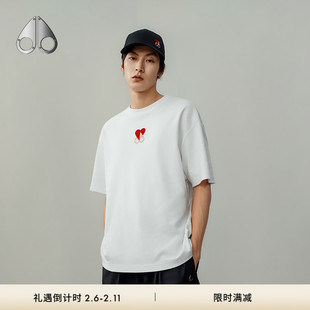[明星同款]MOOSE KNUCKLES 2025七夕限定系列中性宽松廓形T恤