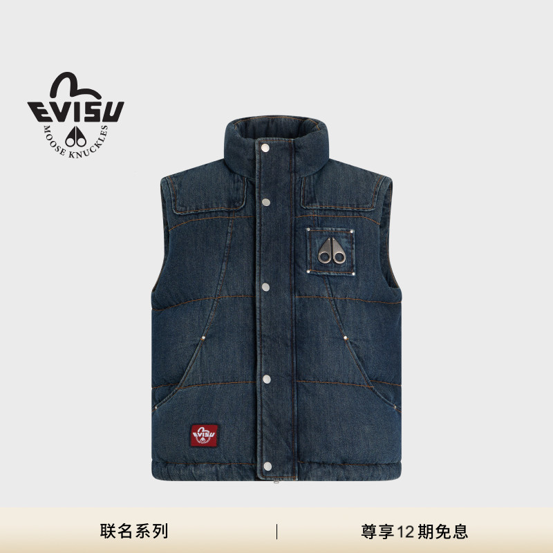 [秋冬新品]MOOSE KNUCKLES X EVISU联名男女士刺绣小剪刀羽绒马甲