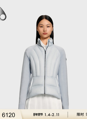 [秋冬新品][限时9折]MOOSE KNUCKLES 女士拼接立领羊毛混纺外套