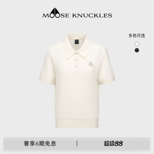 [春夏新品]MOOSE KNUCKLES 女士经典翻领POLO小剪刀休闲短袖