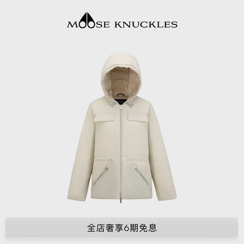 MOOSE KNUCKLES 女士抽绳收腰轻羽绒连帽外套