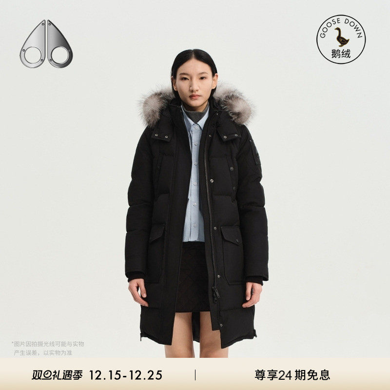 MOOSE KNUCKLES CAUSAPCAL ONYX 保暖鹅绒霜狐毛领小剪刀羽绒服