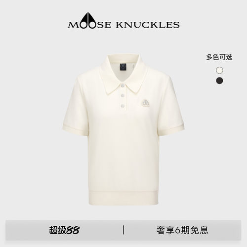MOOSE KNUCKLES 女士经典LOGO翻领休闲小剪刀短袖POLO衫