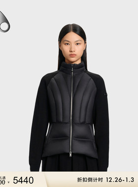 [限时礼遇][秋冬新品]MOOSE KNUCKLES 女士拼接立领羊毛混纺外套