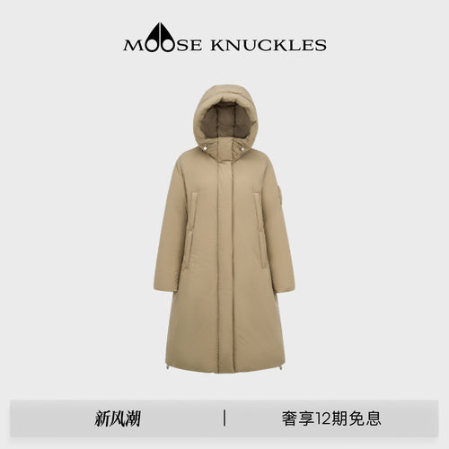 MOOSE KNUCKLES 女士印花LOGO保暖泡芙鹅绒小剪刀羽绒服