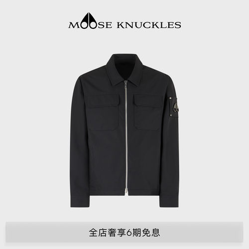 MOOSE KNUCKLES 男士金属LOGO经典版型翻领休闲小剪刀夹克外套