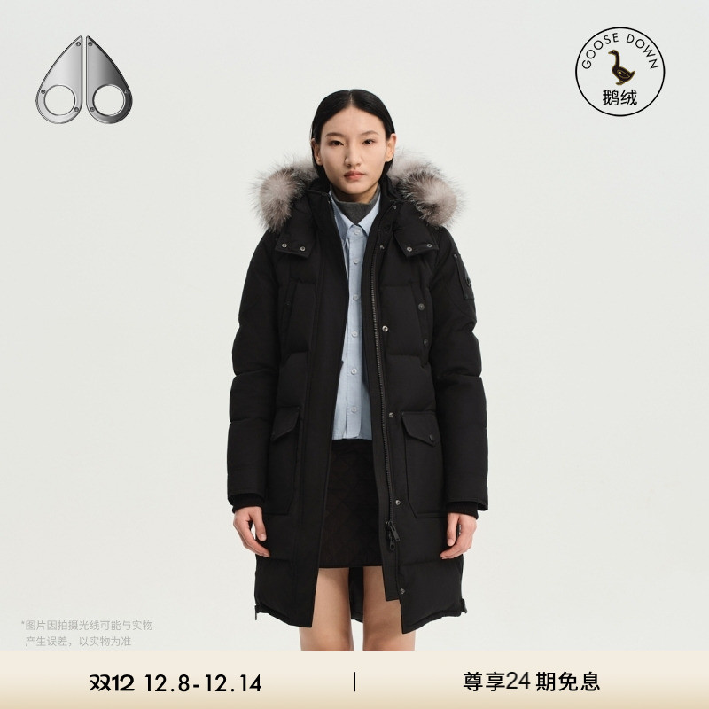 MOOSE KNUCKLES CAUSAPCAL ONYX 保暖鹅绒霜狐毛领小剪刀羽绒服