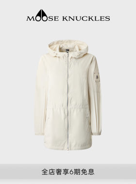[早春新品]MOOSE KNUCKLES 女士中长款连帽收腰小剪刀防晒外套