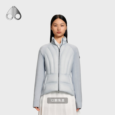 MOOSE KNUCKLES HYBRIDS 女士拼接立领羊毛混纺外套