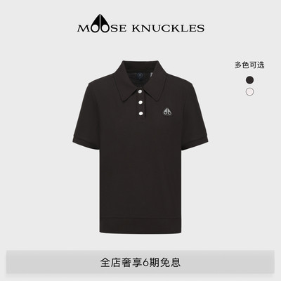 [春夏新品]MOOSE KNUCKLES 女士经典翻领POLO小剪刀休闲短袖