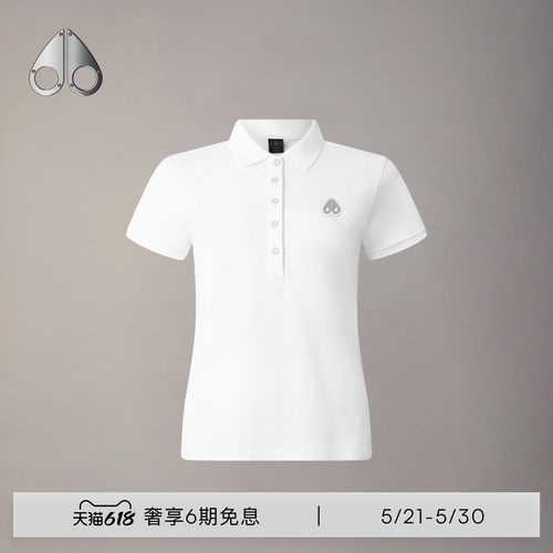 [早春新品] MOOSE KNUCKLES 女士经典POLO衫小剪刀短袖上衣