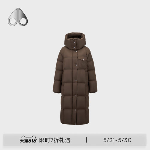 MOOSE KNUCKLES PUFFER 反转LOGO长款鹅绒小剪刀羽绒服