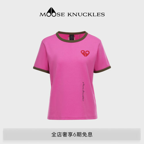 MOOSE KNUCKLES ANGEL BABY 女士破碎心型logoT恤短袖