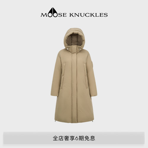 MOOSE KNUCKLES 女士印花LOGO保暖泡芙鹅绒小剪刀羽绒服