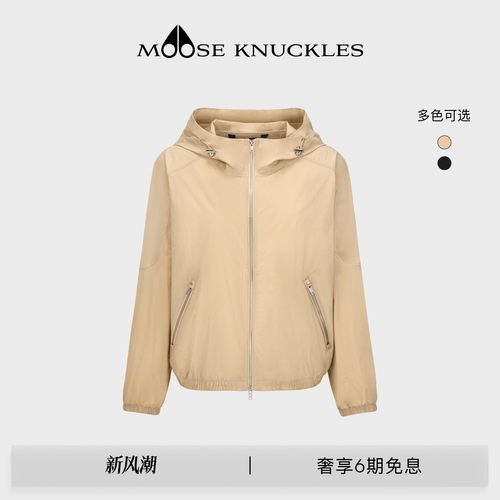MOOSE KNUCKLES 女士经典LOGO轻薄连帽休闲防晒小剪刀夹克外套