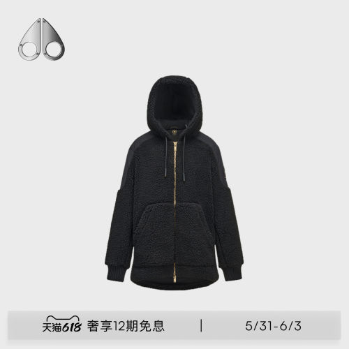 MOOSE KNUCKLES SHERPA 女士金标抓绒连帽宽松外套